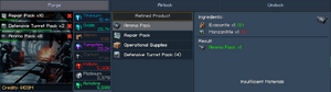 Crafting Page of the Station
